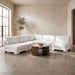 Velvet performance fabric upholstered 5-piece armless sectional sofa by Meridian Furniture, showcasing plush seating and modern design.