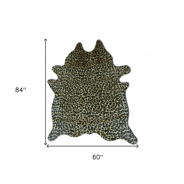 60" x 84" Cowhide Area Rug - Leopard