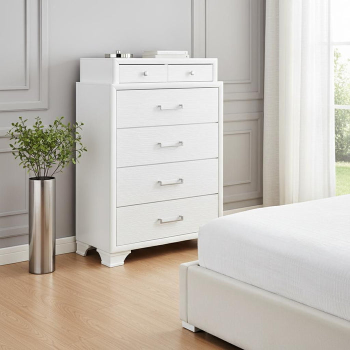 Chest With 6 Drawers - White