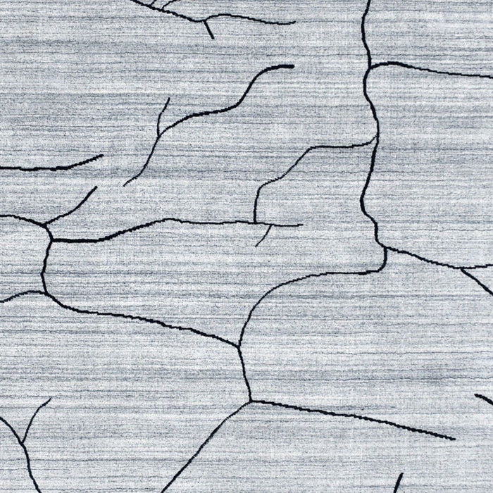 5' x 8' Abstract Hand Loomed Area Rug - Gray And Black