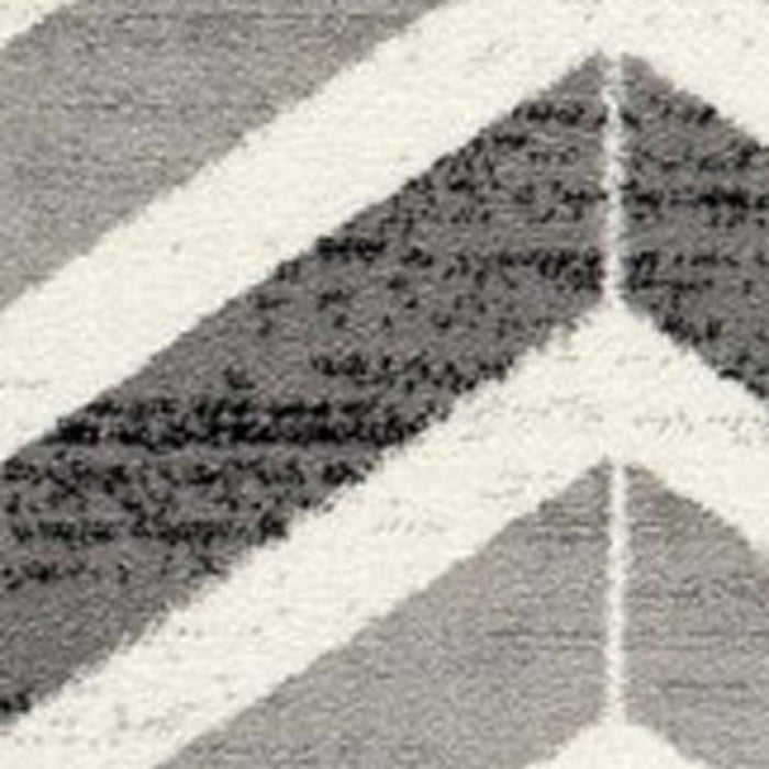 17' Runner Geometric Runner Rug (609619) - Gray / Beige