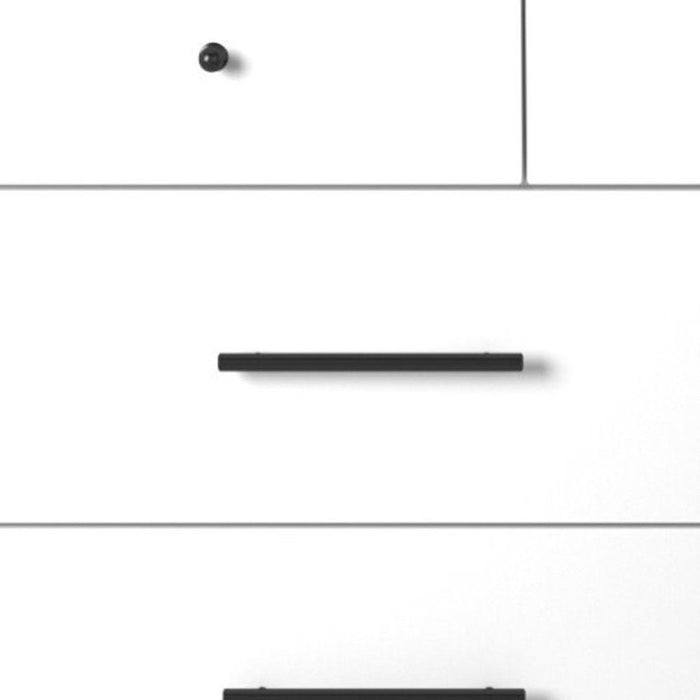 Wood Seven Drawer Double Dresser - White