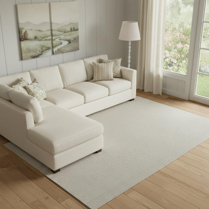 8' X 10' Striped Area Rug (554758) - Ivory / Brown
