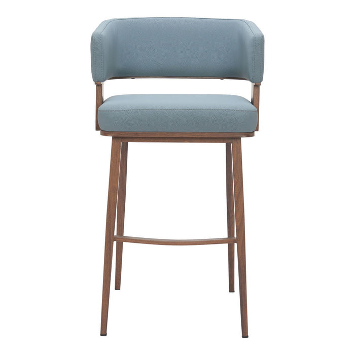 29" Fabric Low Back Bar Chairs (Set of 2) - Gray
