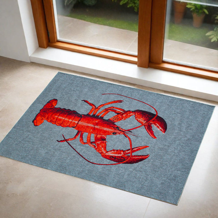 3' X 5' Abstract Washable Area Rug (552027) - Blue / Red
