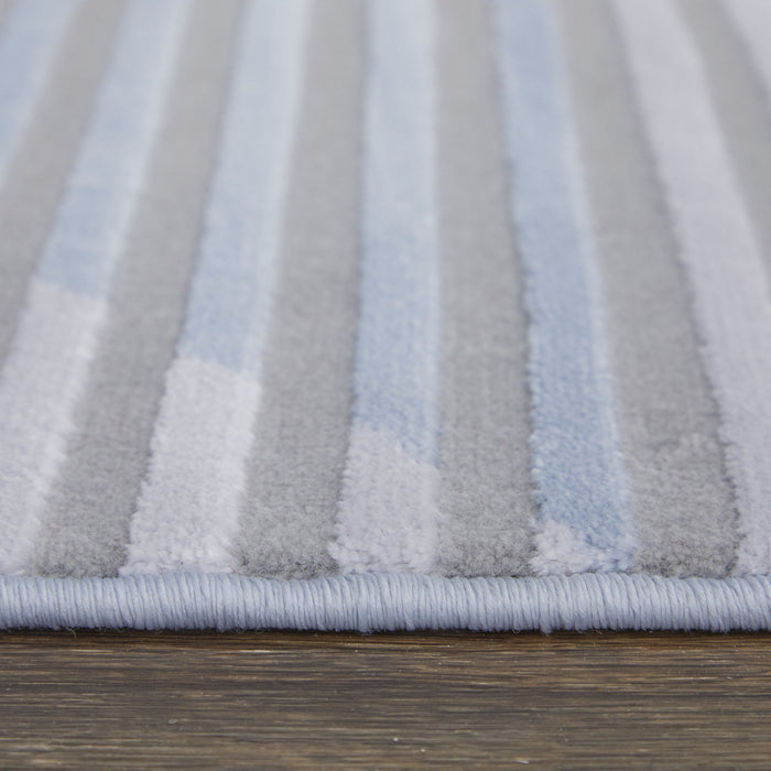 10' X 13' Geometric Power Loom Area Rug - Blue