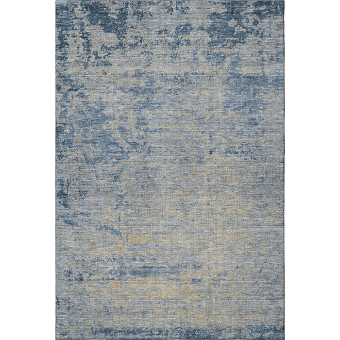 10' X 14' Abstract Washable Area Rug With UV Protection (707539) - Navy Blue / Beige