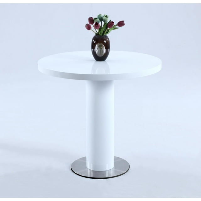 Chintaly MURRAY Glossy White All-Wood Pedestal Gloss White