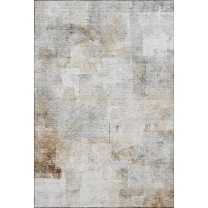 10' X 14' Abstract Washable Area Rug With UV Protection (697512) - Beige / Gray / Silver