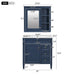 Giga bathroom vanity set with top sink, two doors, three drawers, freestanding design, mirror cabinet included, modern style.