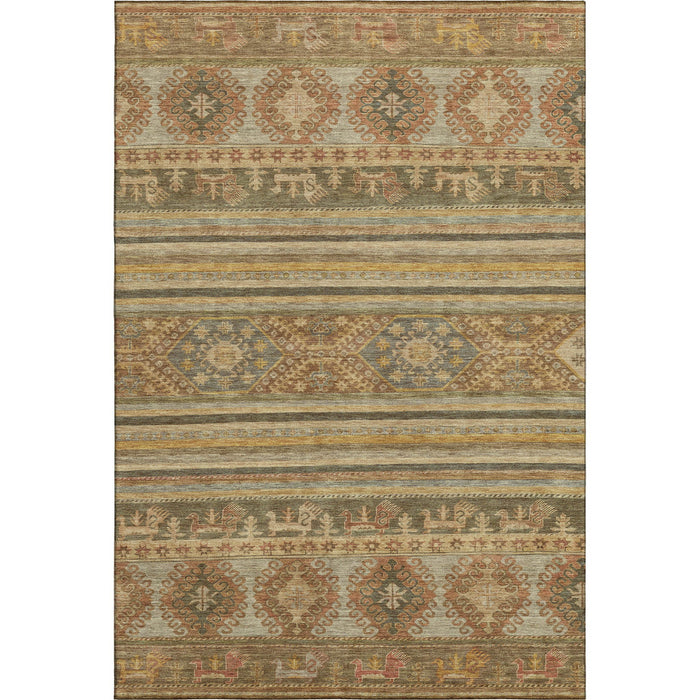 10' X 14' Medallion Washable Area Rug With UV Protection (695234) - Beige / Gold / Gray