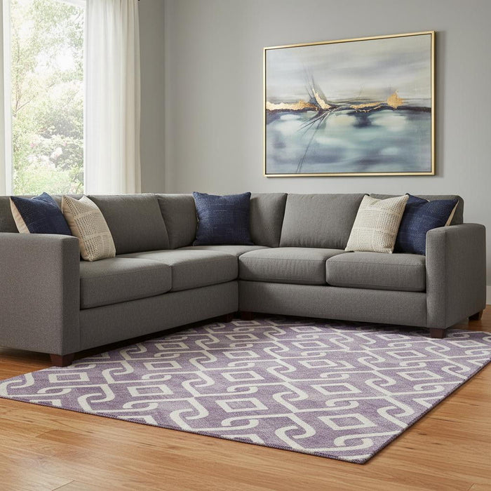 10' X 14' Geometric Washable Area Rug With UV Protection (652563) - Purple / Ivory