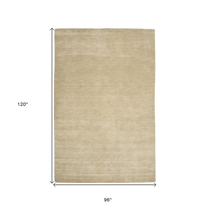 8' X 10' Wool Hand Woven Area Rug - Ivory