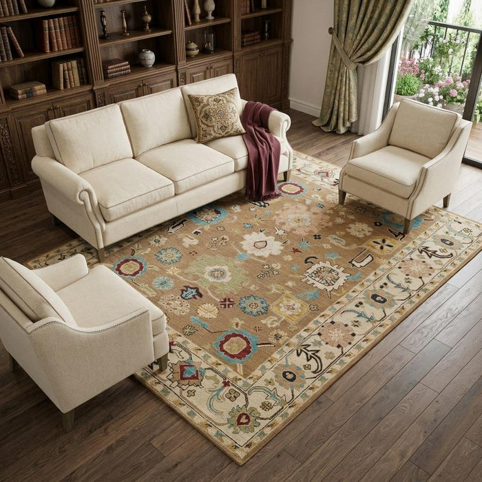 10' X 14' Wool Floral Hand Tufted Area Rug (722320) - Blue / Ivory