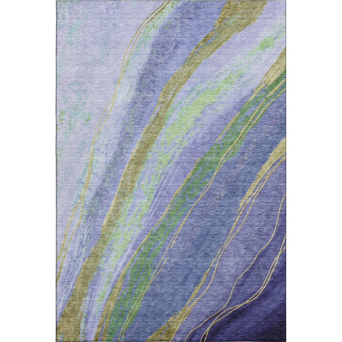 10' X 14' Abstract Washable Area Rug With UV Protection (715537) - Purple / Green