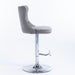 Set of two Giga modern swivel barstools with tufted upholstered seats, adjustable height 25-33", with backs for home pub or kitchen island.