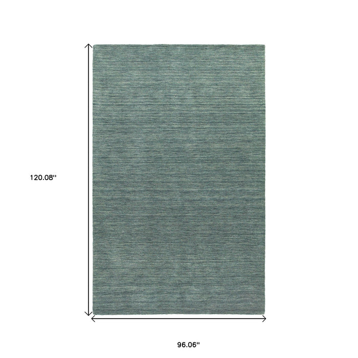 8' X 10' Wool Hand Tufted Area Rug - Light Blue