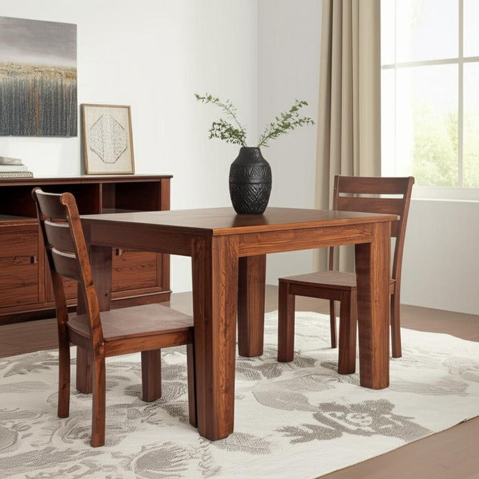 Solid Wood Ladder Back Dining Chairs (Set of 2) - Brown