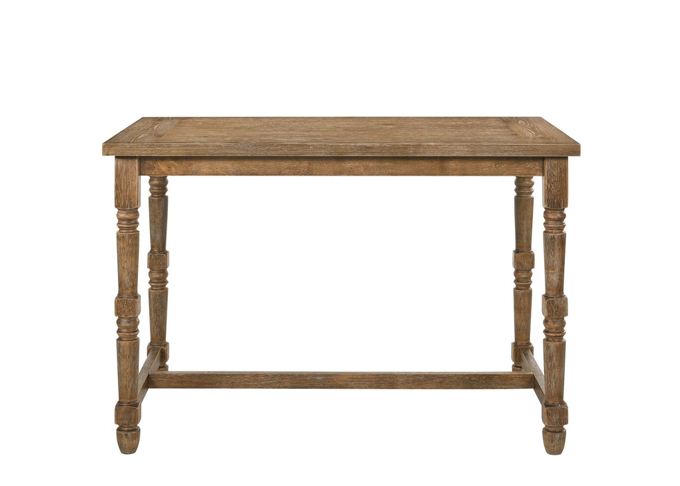 54" Wood Trestle Base Dining Table - Oak