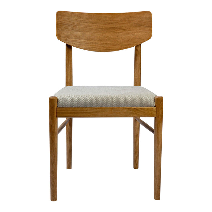 Upholstered Fabric Open Back Dining Side Chair - Natural / Off White