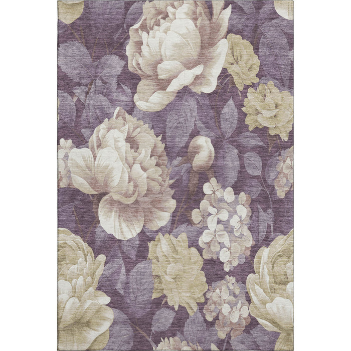10' X 14' Floral Washable Area Rug With UV Protection (694430) - Beige / Ivory / Tan
