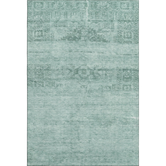 10' X 14' Oriental Washable Area Rug With UV Protection (695930) - Aqua / Teal