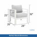 Set of two Giga modern all-weather patio armchairs with thick cushions, featuring sleek design and comfortable seating.