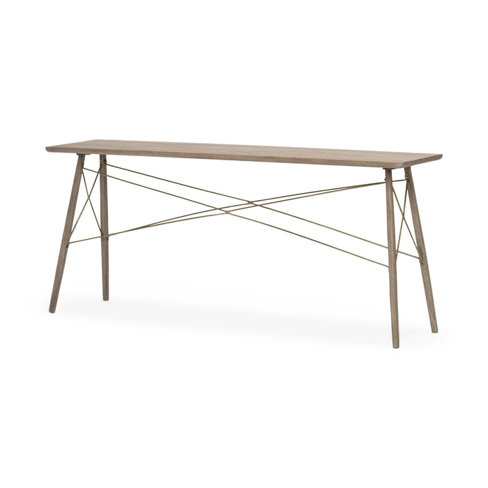 66" x 16" x 28.8" Solid Wood Console Table - Brown