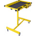Giga adjustable tear down work table with drawer, heavy-duty steel, four swivel casters, rubber corners, portable garage work station
