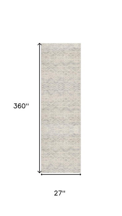 2' X 30' Abstract Area Rug (609806) - Beige / Gray