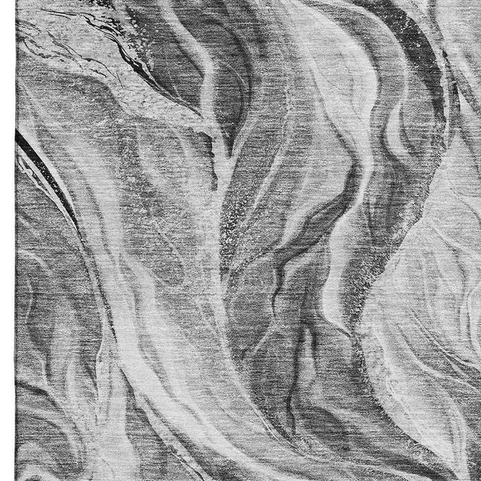 10' X 14' Abstract Washable Area Rug With UV Protection (657593) - Gray / Ivory