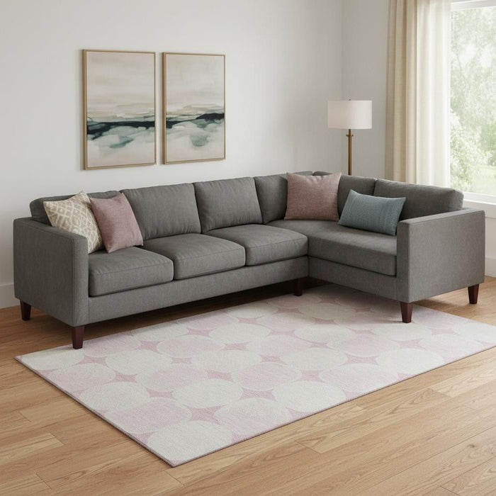 10' X 14' Abstract Geometric Washable Area Rug With UV Protection (669228) - Pink / Ivory