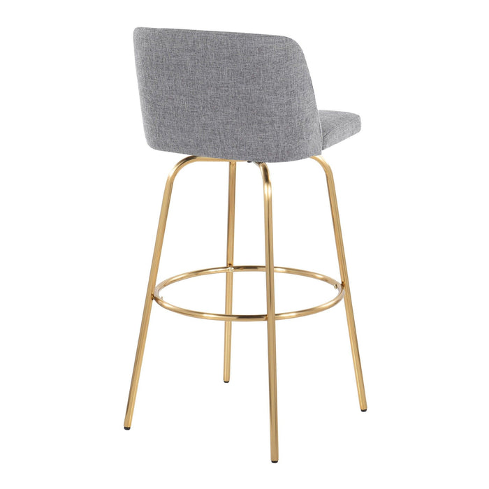 Toriano - 30" Fixed-Height Barstool (Set of 2) - Gold Base
