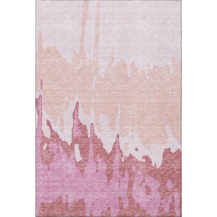 10' X 14' Abstract Washable Area Rug With UV Protection (676122) - Blush / Pink
