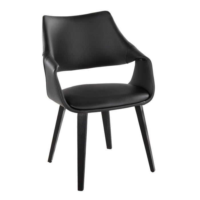 Curvo - High Back Upholstered Chair (Set of 2) - Black Wood Legs