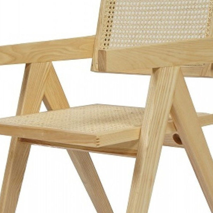 Wood Open Back Dining Arm Chair - Natural