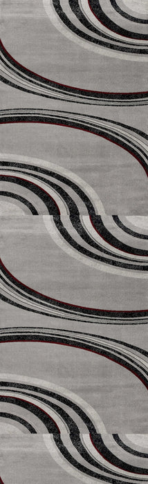 16' Abstract Runner Rug (610152) - Gray / Black