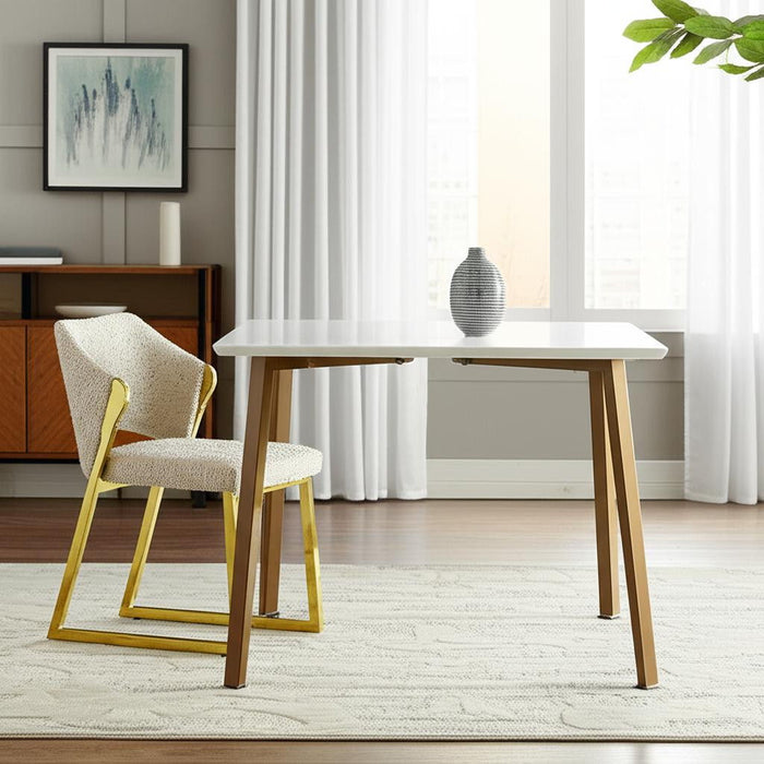 Upholstered Boucle Wing Back Dining Side Chair - Beige