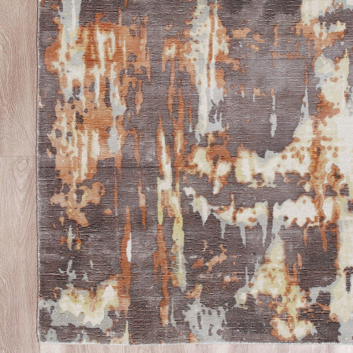 9' x 12' Abstract Wool Blend Hand Loomed Area Rug - Brown And Tan