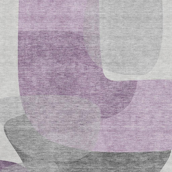 10' X 14' Abstract Washable Area Rug With UV Protection (718569) - Purple / Charcoal