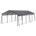 Giga metal carport 13x26.5 ft heavy-duty galvanized steel garage canopy with roof and frame, ideal for cars, boats, and trucks.