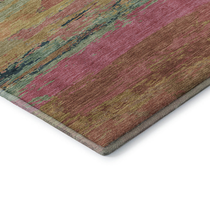 10' X 14' Abstract Washable Area Rug With UV Protection (692709) - Blush / Orange / Teal