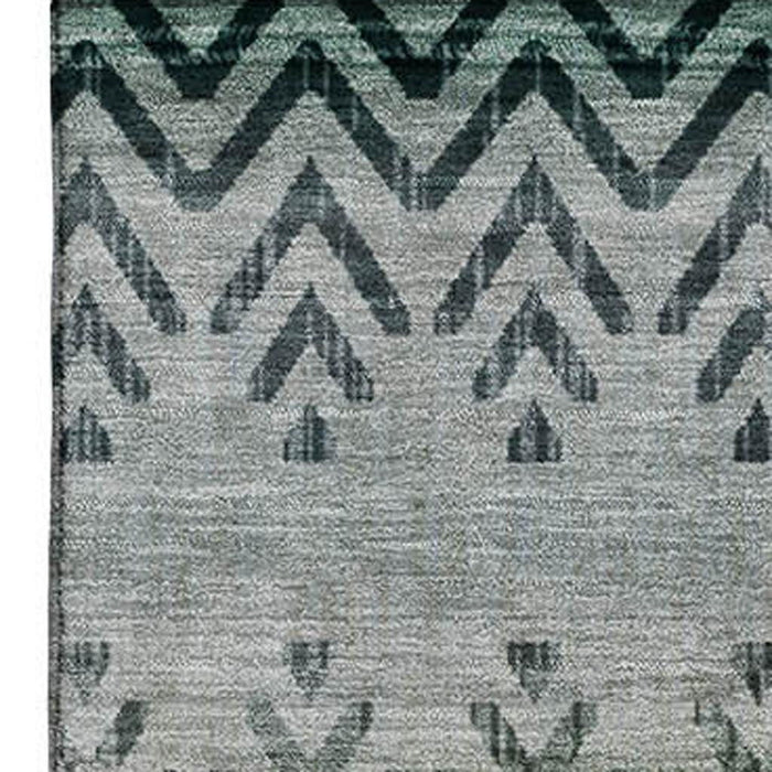 10' X 14' Geometric Washable Area Rug With UV Protection (715663) - Teal / Gray