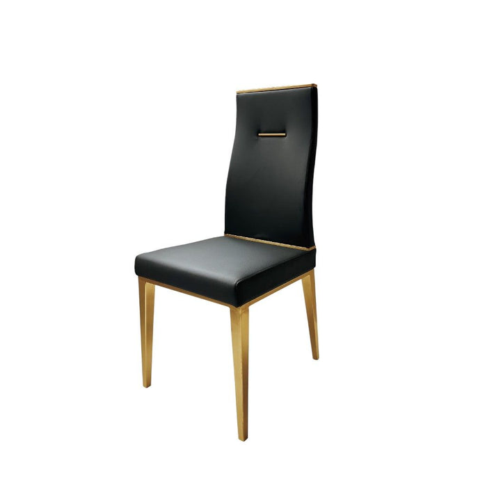 Upholstered Faux Leather Dining Side Chairs (Set of 4) - Black