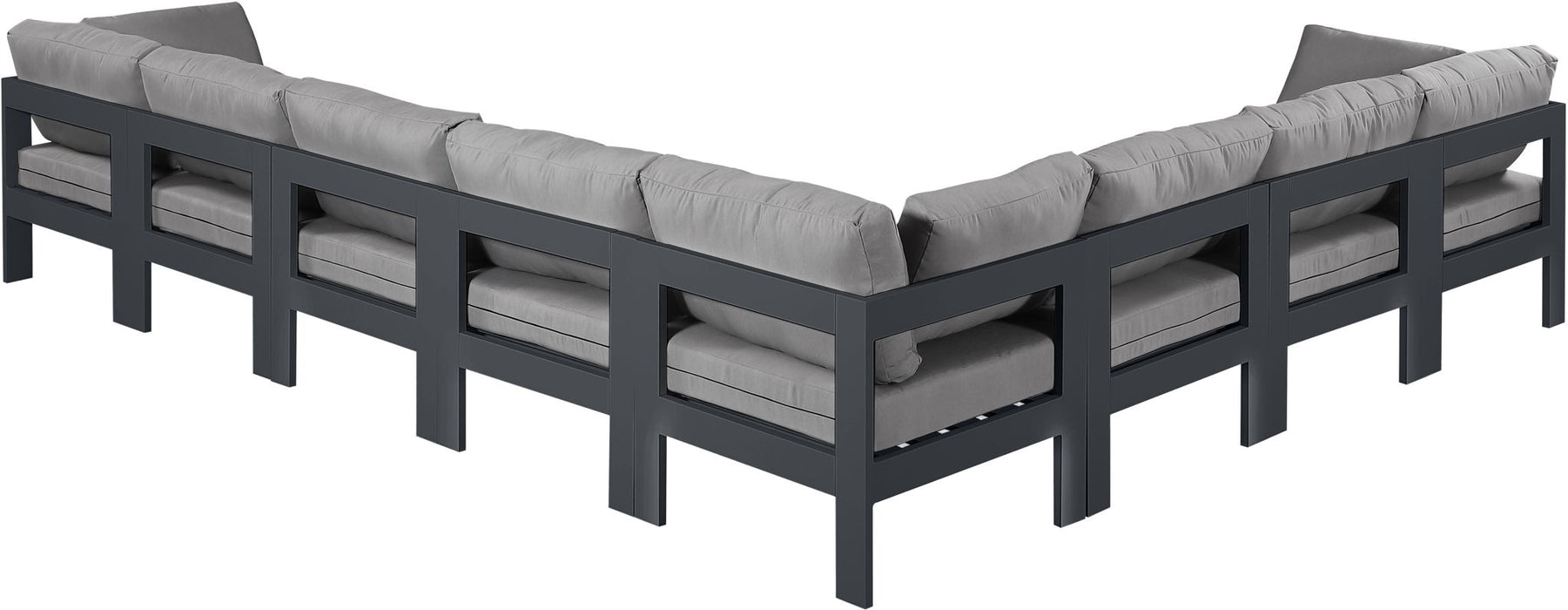 Nizuc - Outdoor Patio 8 Piece Modular Sectional With Gray Frame