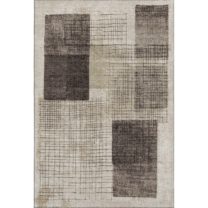 10' X 14' Geometric Washable Area Rug With UV Protection (718316) - Brown / Taupe