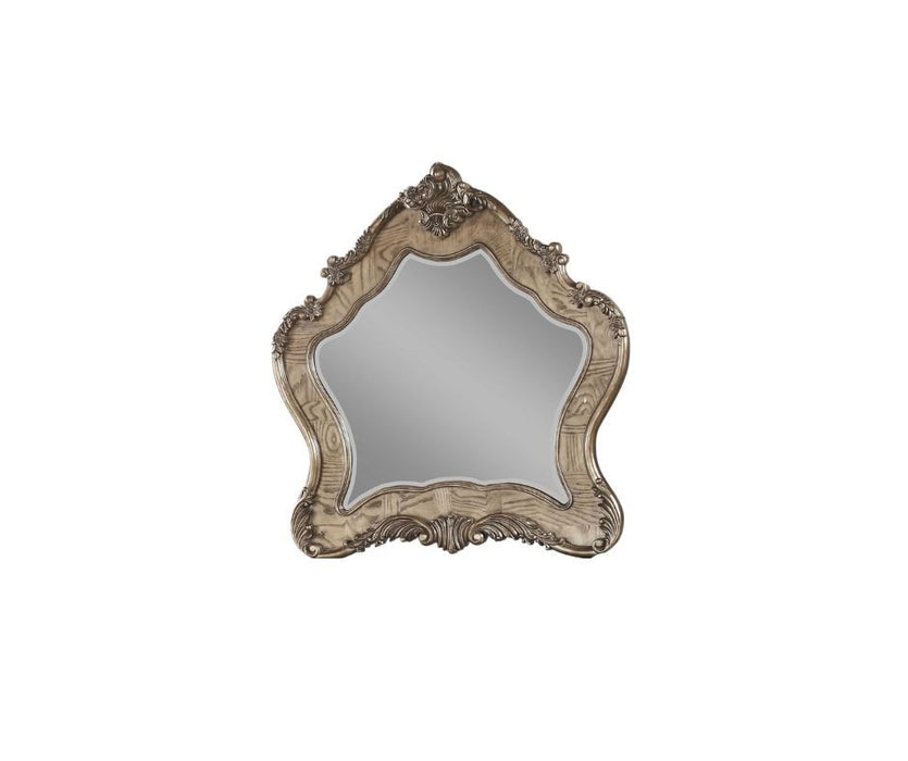 48" Abstract Framed Mounted Dresser Mirror - Oak
