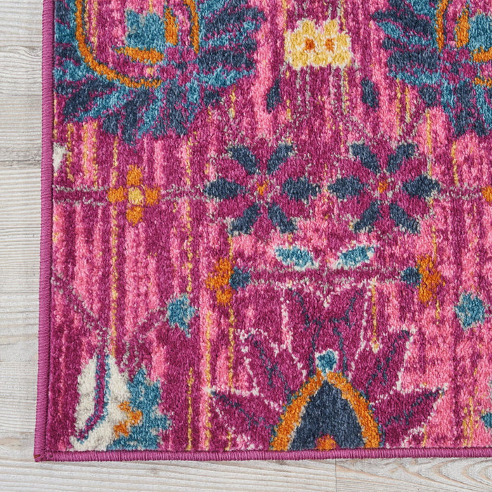 9' x 12' Floral Power Loom Area Rug - Pink