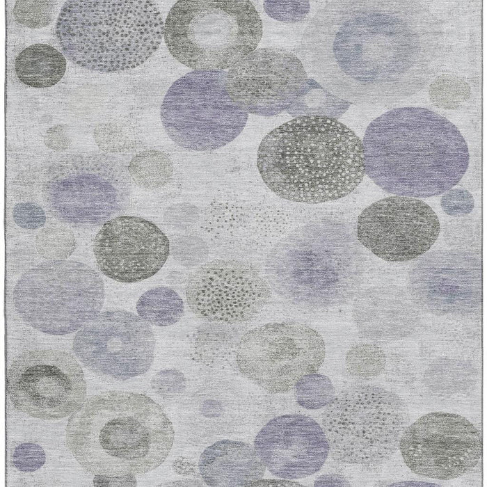 10' X 14' Geometric Washable Area Rug With UV Protection (707311) - Lavender / Gray / Silver