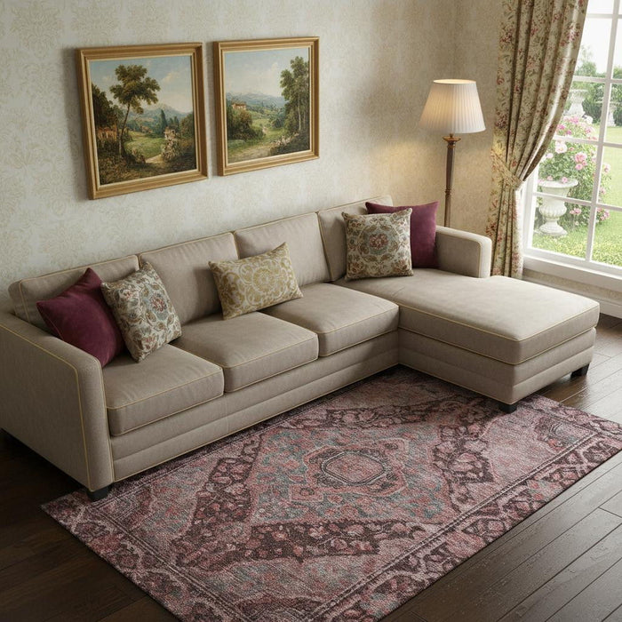 10' X 14' Oriental Washable Area Rug With UV Protection (700553) - Rust / Gray